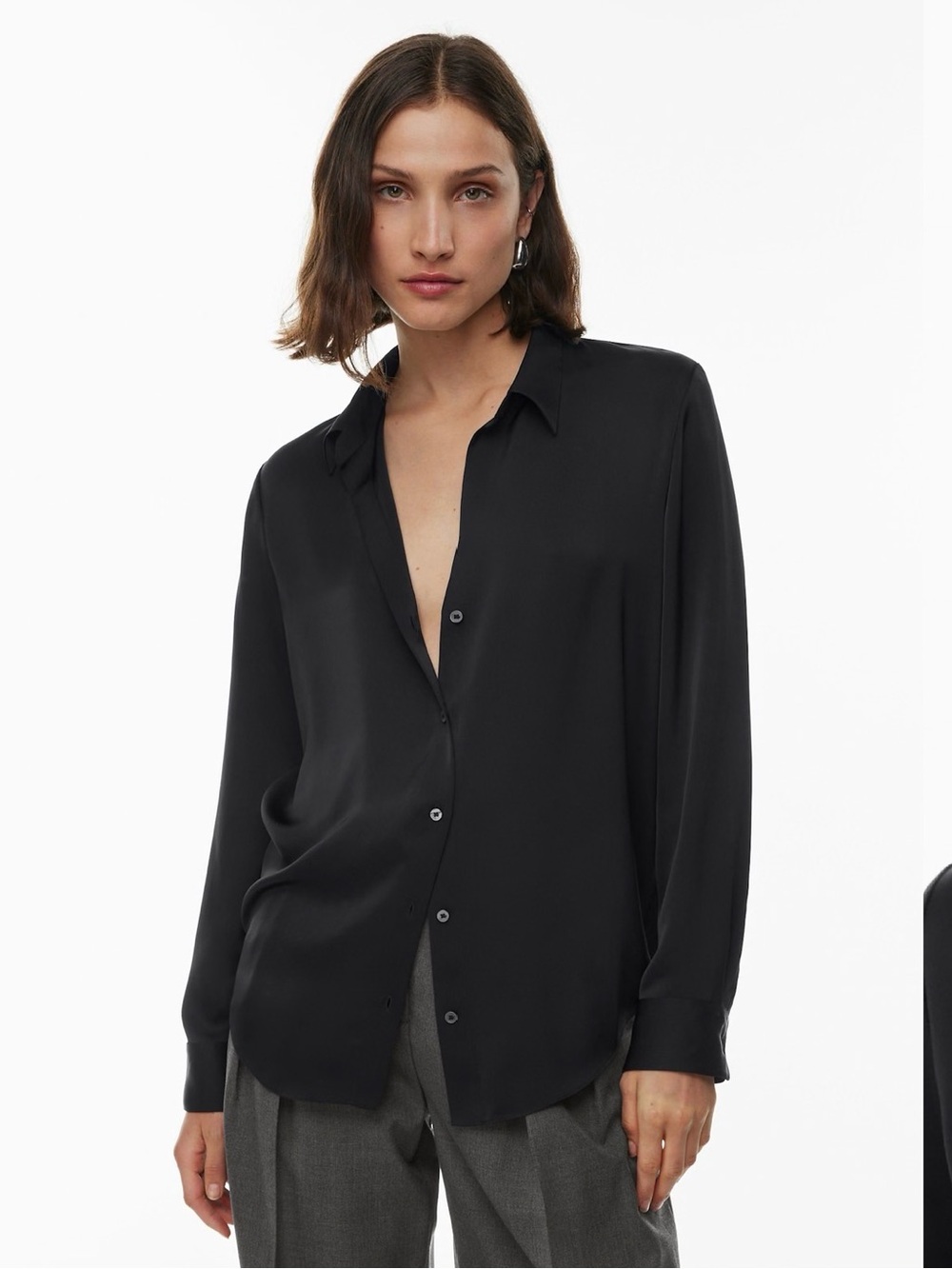 Babaton Salma Satin Shirt Black 2XS